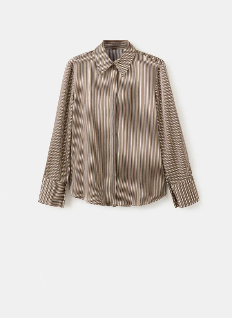مانجو Satin striped shirt